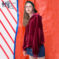 秋壳2019春装 百搭宽松丝绒短款chic卫衣ulzzang长袖上衣女_1