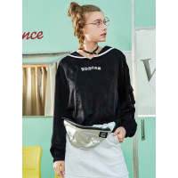 秋壳2019春季 学院风ins海军领卫衣女学生港味复古韩版上衣潮