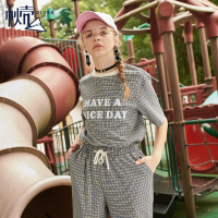 秋壳2019夏装 时学院风百搭韩版两件套女学生复古休闲运动套装