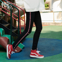秋壳2019夏装 休闲百搭破洞高腰长裤女紧身运动裤显瘦小脚裤潮