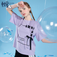 秋壳2019夏季 韩版个性短袖T恤女chic学生半袖体恤宽松上衣潮