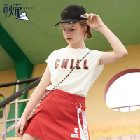 秋壳2019夏季韩版打底衫字母印花无袖T恤女学生修身外穿背心小衫