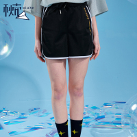 秋壳2019夏 运动短裤女开叉热裤宽松卫裤高腰阔腿裤跑步a字裤