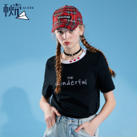 秋壳2019夏装圆领T恤女短袖韩版百搭体恤衫纯棉宽松上衣打底衫潮