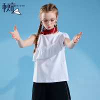 秋壳2019学院风无袖白色体恤女套头圆领外穿背心T恤百搭显瘦上衣