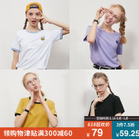 女学生宽松闺蜜夏装2019 短袖韩版纯色T恤百搭衣服ins超火上衣
