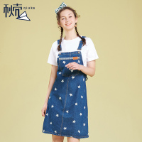 秋壳牛仔背带连衣裙女2019夏装 韩版宽松吊带裙百搭蓝色中长裙
