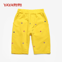 鸭鸭童装男童 夏装新款裤子时尚休闲针织印花五分短裤男潮