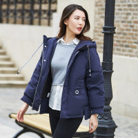 鸭鸭 冬季新款时尚连帽休闲短款女士羽绒服