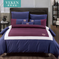 维科家纺纯色素色长绒棉四件套件全棉纯棉1.8米床单被套床上用品