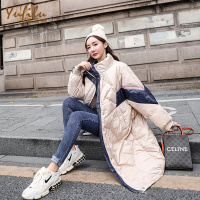 羽菲璐羽绒服女外套2020年秋冬新款中长款厚款保暖拼接Y-206007