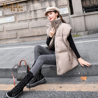 羽菲璐立领抽绳马甲女长款2020年新款韩版休闲加厚潮范秋冬Y-206023