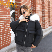 羽菲璐羽绒服女2020秋冬新款潮加厚大毛领短款韩版羽绒服Y-206030