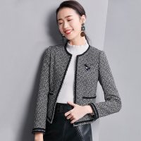 欧昵雪 秋冬季修身小个子人字呢大衣女短款毛呢外套长袖q