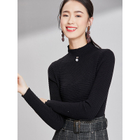 欧昵雪 秋冬季修身显瘦半高领毛衣女套头长袖打底衫q