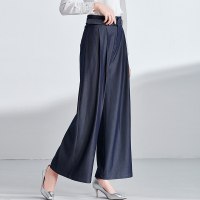 欧昵雪OL通勤高腰西装料直筒裤女坠感阔腿裤宽松长裤