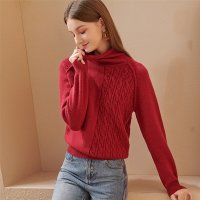 欧昵雪冬装时尚半高领宽松打底针织衫女套头保暖显瘦毛衣