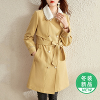 OUNIXUE欧昵雪 | [过膝夹棉大衣]冬季气质翻领百搭时尚中长款棉衣简约女外套