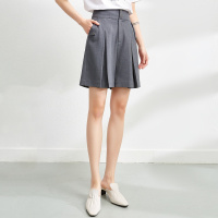 OUNIXUE欧昵雪 | [高腰显瘦百褶直筒短裤]夏季百搭遮胯阔腿休闲裤女