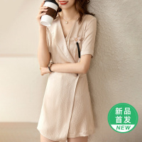 OUNIXUE欧昵雪 | [V领显瘦OL风连体裤]夏季简约通勤不规则时尚连体衣女式