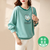 OUNIXUE欧昵雪 | [时尚百搭卫衣]韩版运动风圆领简约长袖减龄宽松上衣女