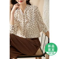 OUNIXUE欧昵雪 | 简约通勤显瘦百搭波点衬衣气质舒适衬衫女士小众感上衣