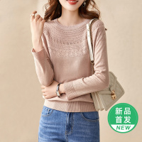OUNIXUE欧昵雪 | [浪漫圆领针织衫]文艺范优雅套头长袖时尚女式休闲上衣