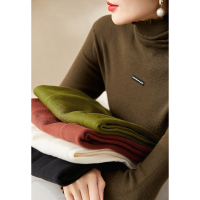 OUNIXUE欧昵雪 | [保暖堆堆领打底毛衣]秋冬季淑女纯色内搭长袖气质时尚上衣