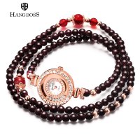 亨宝时hangboss手表女表石英时尚手链表时装绕镶钻女士手表