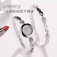 亨宝时(HangBoss)专属定制 镶钻手链手表石英女款创意七夕情人节日刻字礼物送女生