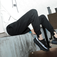 唐狮2017新款休闲裤女百搭运动裤黑色哈伦裤卫裤宽松小脚裤子加绒