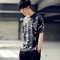 唐狮夏季男士短袖T恤迷彩印花半袖男上衣韩版休闲青少年T恤学生潮