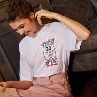 唐狮2018夏装新款短袖女白T恤女宽松韩版ulzzang纯棉短袖T恤