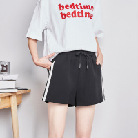 唐狮2018春夏短裤女韩版宽松裤子女夏高腰侧边织带运动裤