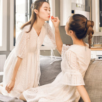 唐狮女夏装2018新款春季女裙子蕾丝超仙小清新沙滩连衣裙ins超火