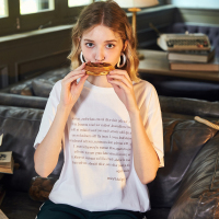 唐狮上衣女夏2018新款T恤短袖女白色T恤女学生宽松韩版ulzzang