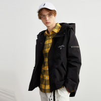 唐狮男外套2018春秋新款韩版潮流修身帅气连帽夹克休闲运动外衣