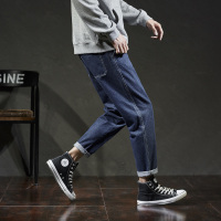 唐狮2018秋新款牛仔裤男宽松哈伦直筒牛仔长裤男士韩版潮流