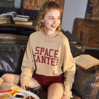 唐狮2018秋装新款T恤女长袖T恤休闲宽松打底上衣学生T恤学院风