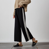 唐狮2018秋新款休闲裤女韩版显瘦阔腿裤女宽松学生毛织裤子女