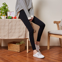 唐狮秋款休闲裤女打底裤女外穿黑色修身铅笔裤女净色小脚裤子
