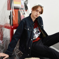 唐狮2018秋装新款牛仔夹克潮外套男学生印花休闲韩风chic牛仔外套
