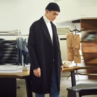 唐狮呢子大衣男中长款2018潮流大衣韩版呢大衣冬季加厚风衣男外套