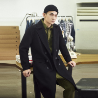 唐狮休闲大衣男2018新款加厚秋冬装男风衣流行英伦风外套呢大衣潮