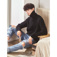 2018秋冬季新款高领毛衣男士韩版潮毛衫宽松原宿针织衫ins线衣男