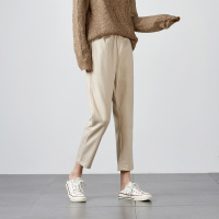 唐狮2018冬装新款仿毛呢裤女韩版休闲裤宽松高腰小脚哈伦裤长裤