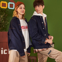 唐狮2019春秋新款牛仔外套情侣韩版宽松bf牛仔衣原色牛仔夹克潮流