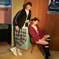 唐狮情侣外套卫衣春开衫ins港风连帽夹克男女学生