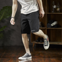 唐狮2019夏新款休闲短裤男潮男士短裤五分裤男夏季黑色短裤男宽松