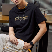 唐狮2019夏季新款短袖T恤男时尚文字印花港风宽松青少年潮流衣服